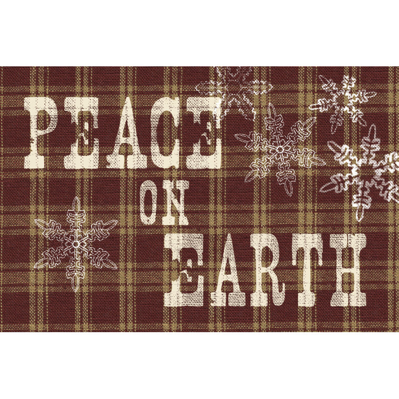 Peace on Earth Plaid 1 Piece Wrapped Canvas Wall Art, 20cm H x 30cm W x 3.8cm D