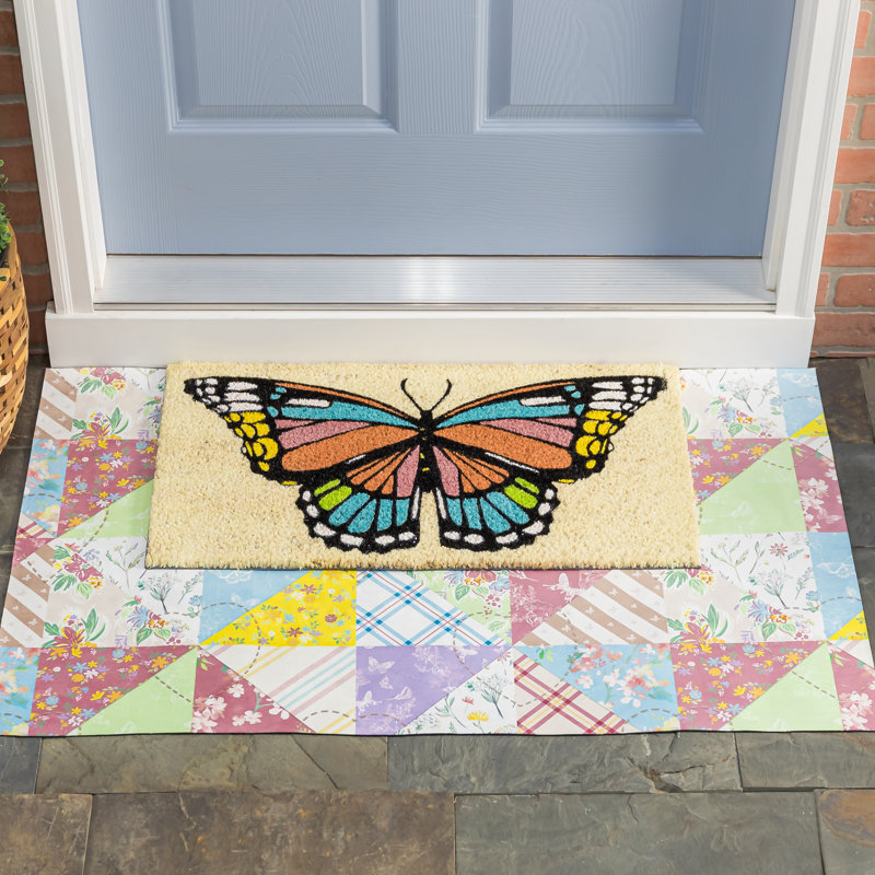 Tapis d'extérieur en fibre de coco Mosco Butterfly Fields