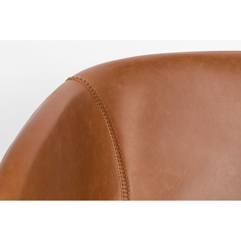 Feston Lounge Chair, Brown Faux Leather