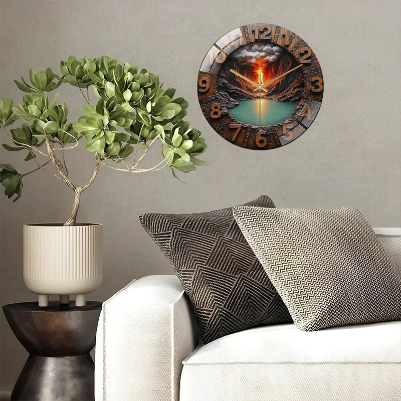 Horloge murale Volcano Lake Landscape