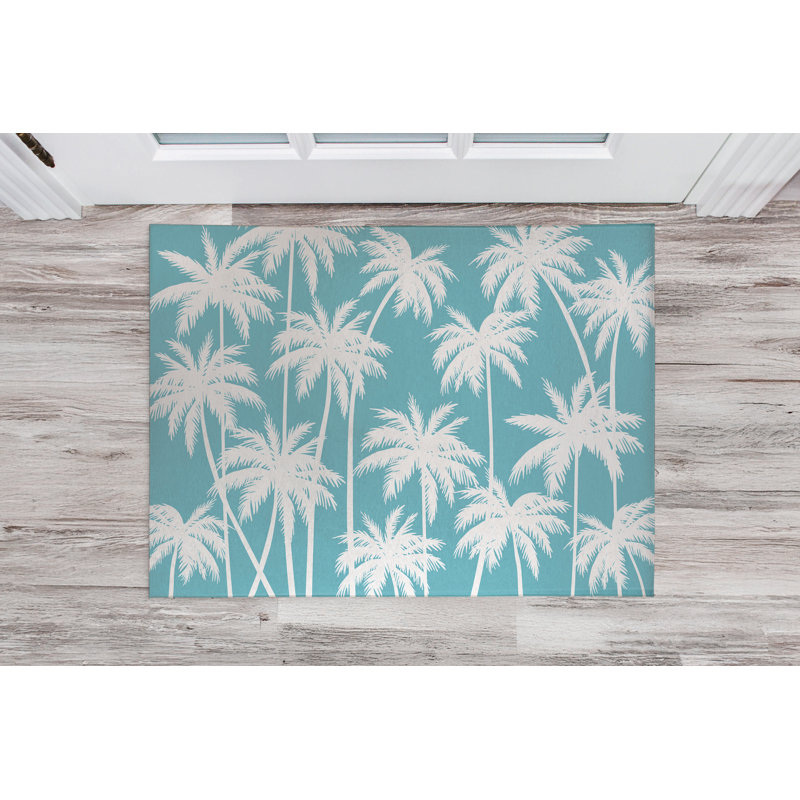 Paillasson Palm Indooor, Bleu, L 60 po x L 84 po