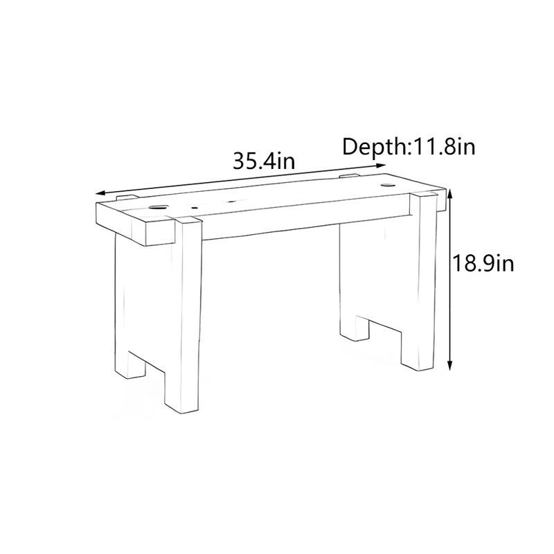 Wabi-Sabi Style Solid Wood Console Table