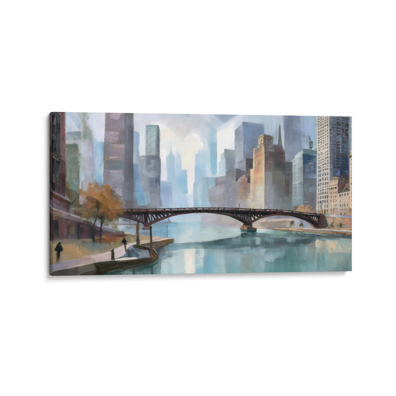 City River Reflection, 24" H x 48" W