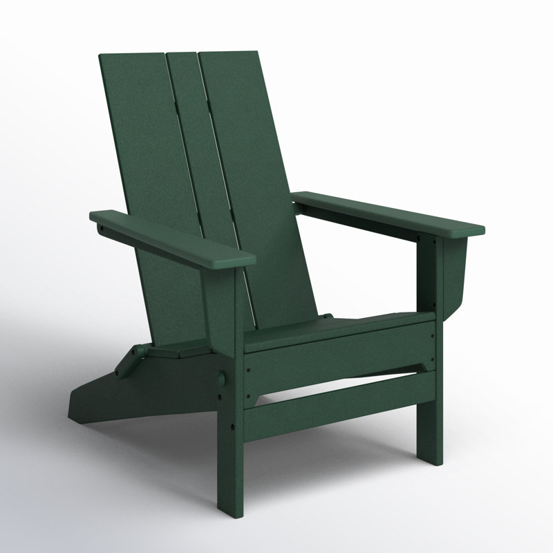 POLYWOOD x AllModern Folding Adirondack Chair, Dark Green