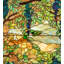 32" Wide X 48" High Tiffany Wisteria & Snowball Stained Glass Window