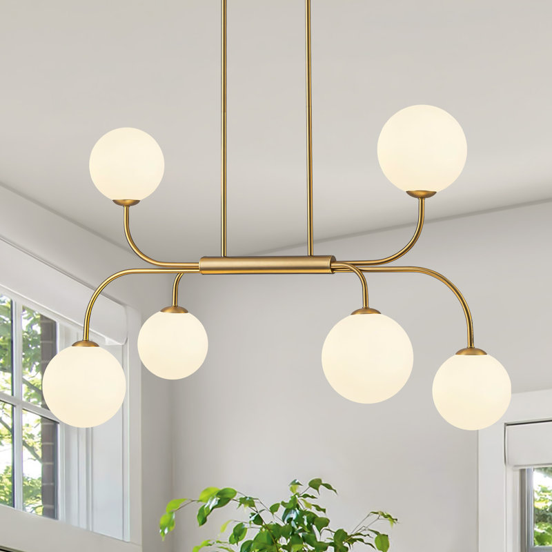 6-Light Dimmable Sputnik Modern Linear Chandelier