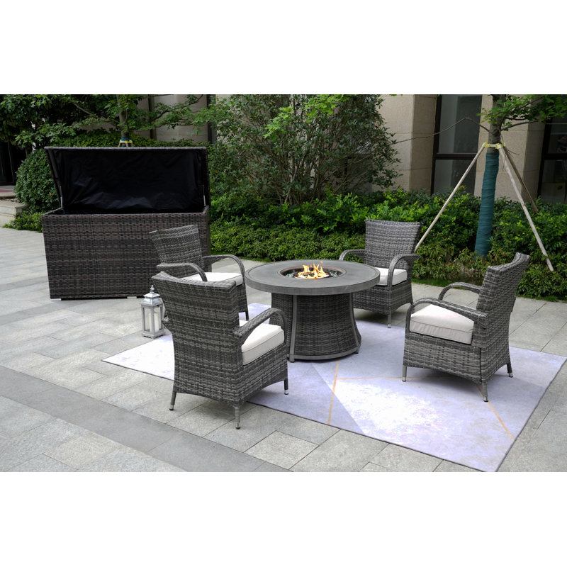 Areefa 4 - Person Patio Conversation Set with Cushions