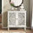 Vintage Hollow-Carved Accent Cabinet, 2-Door Display Storage Sideboard with Symmetrical Floral Design, Adjustable Shelf and Solid Wood Legs-944557092