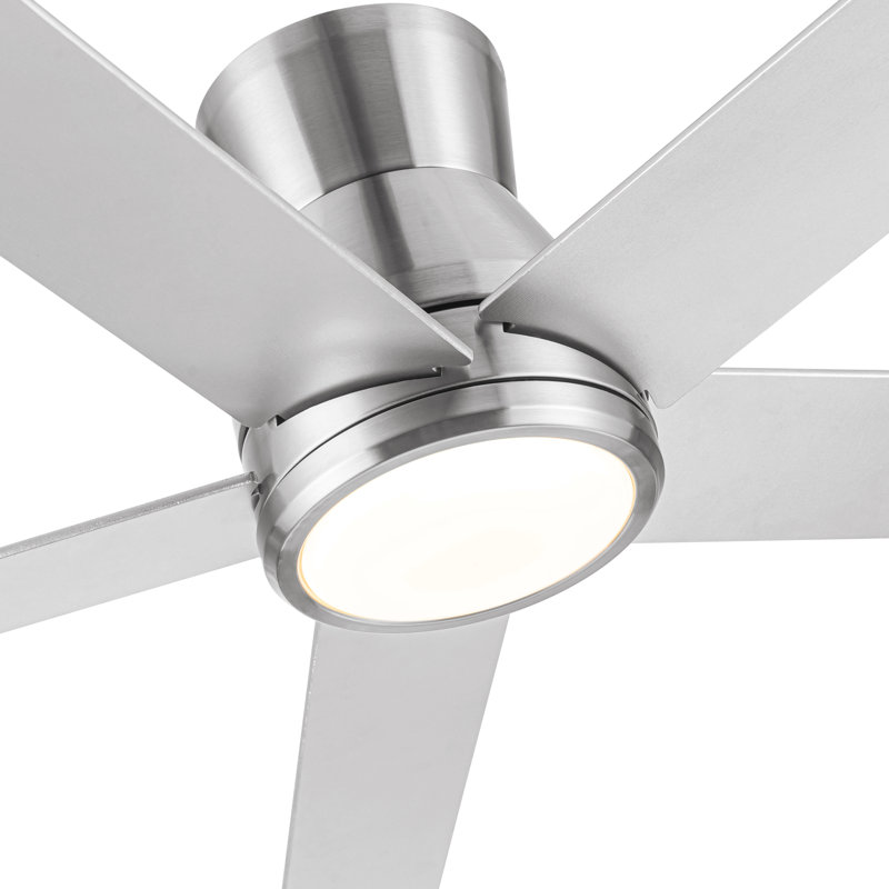 Ventilateur de plafond 52 po avec lumière Lowe, Nickel brossé, Nickel brossé