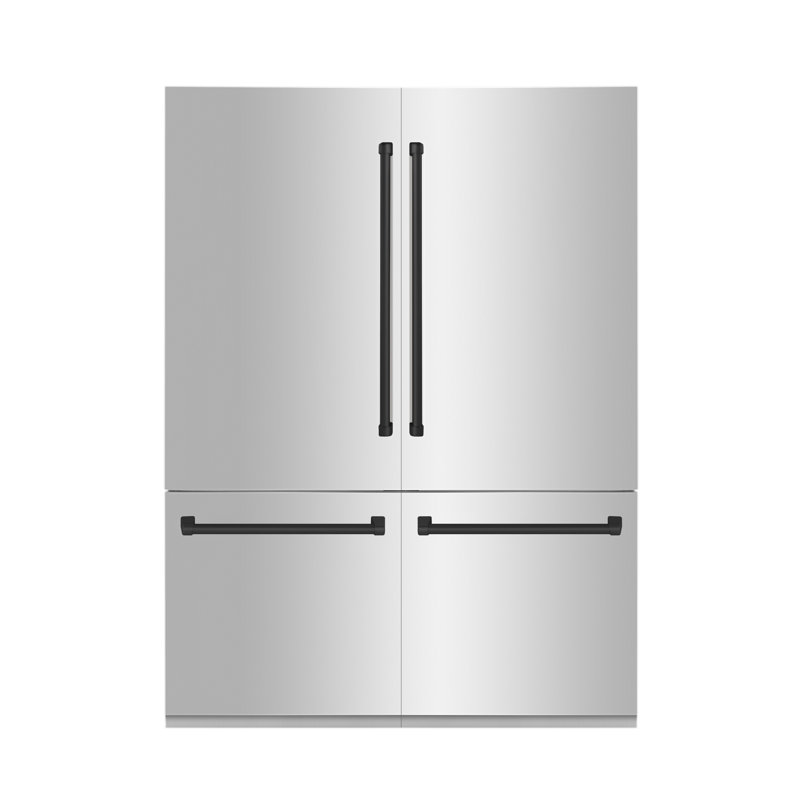 Réfrigérateur encastré ZLINE 60 po avec distributeurs d'eau et machines à glaçons, Noir mat, Acier Inoxydable