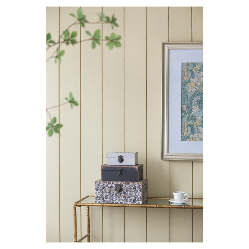 Ensemble de 3 boîtes de rangement décoratives transitionnelles avec accents en miroir
