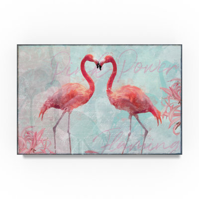 «Flamingo Power» par Cora Niele, impression sur toile tendue