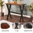 Bar Table, 47.3"L×41.3"H Bar Height Pub Table High Top Rectangular Sofa Console Table Kitchen Dining Coffee Table, For Narrow Space, Living Room, Indoor, Rustic Brown Wood, Industrial Black Metal