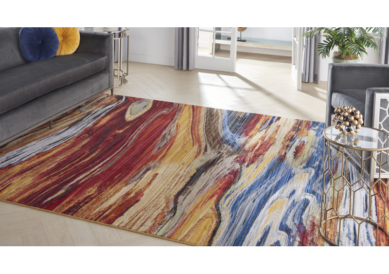 Ostby Abstract Indoor Rug, Rectangle 7'9" x 9'9"