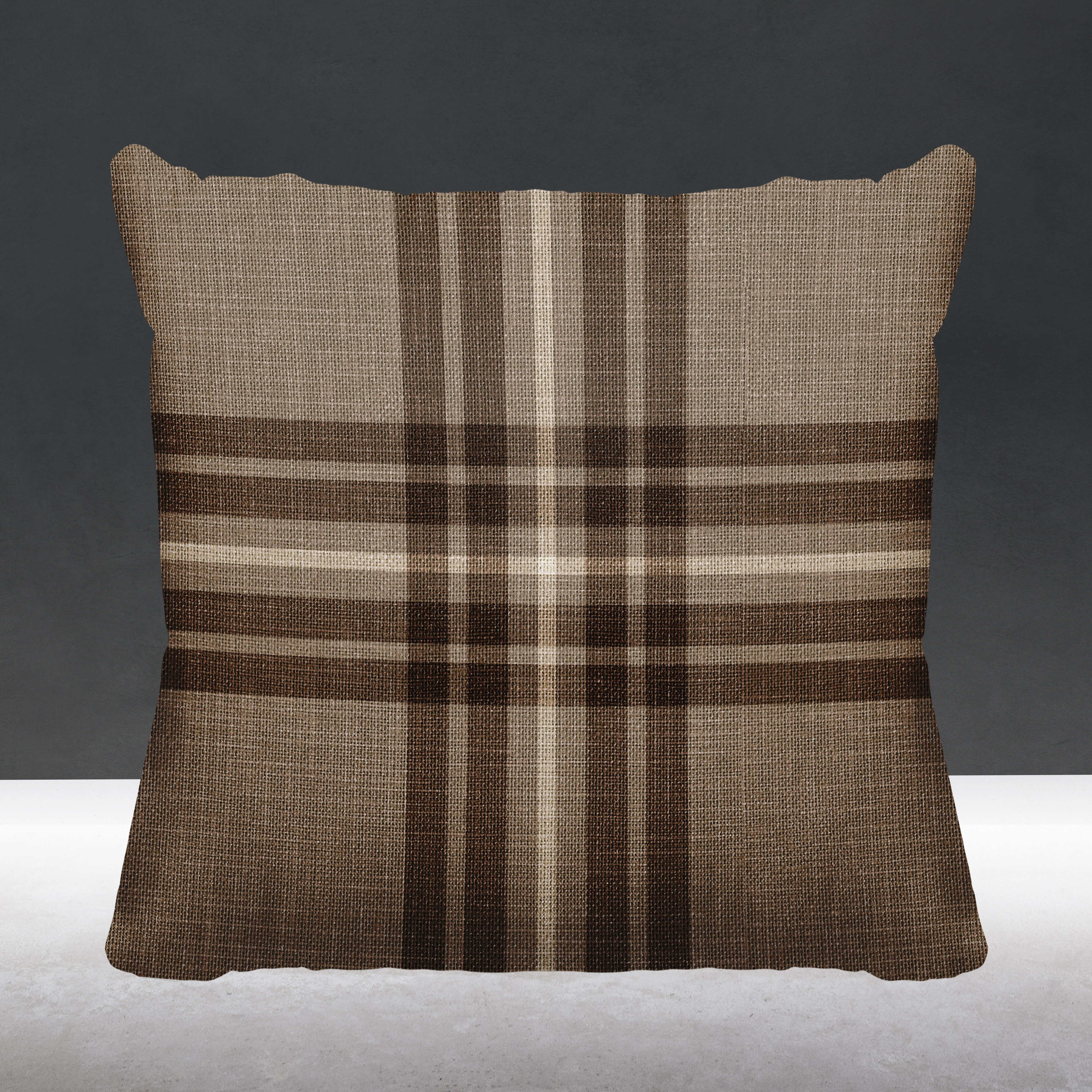 Plaid Polyester Indoor Outdoor Throw Pillow