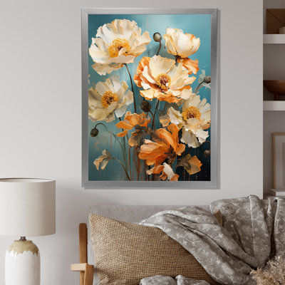 " Beige Twilight Impressionistic Poppies "