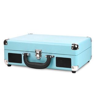 Tourne-disque décoratif avec tourne-disque 3 vitesses Bluetooth valise
