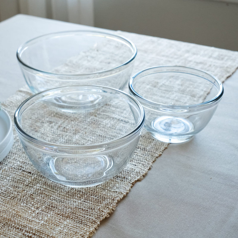 Libbey 3-Piece Clear Glass Mixing Bowl Set