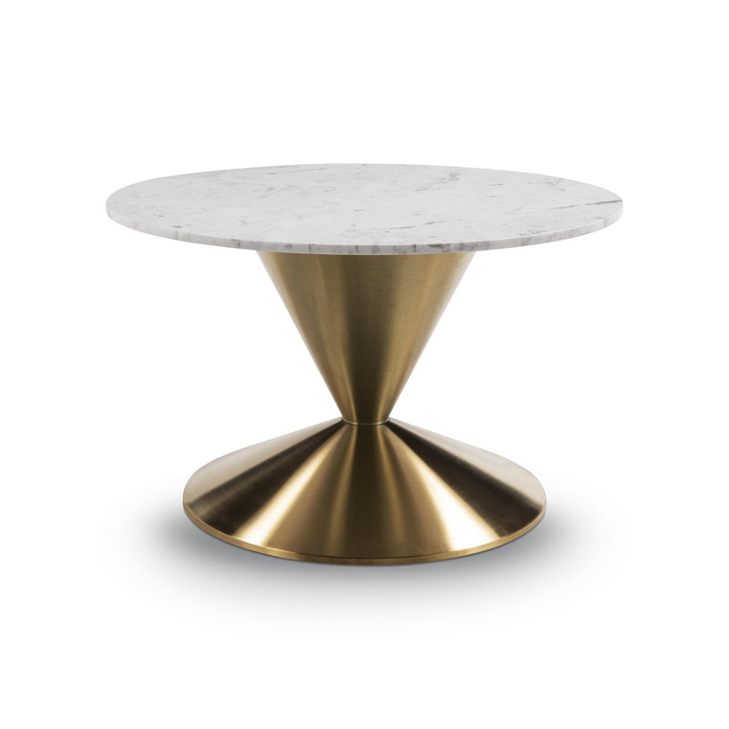 Montour Pedestal Coffee Table, Brass