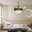 42 Inch Crystal Remote Control Tri Colour Dimming Fan Light, Black