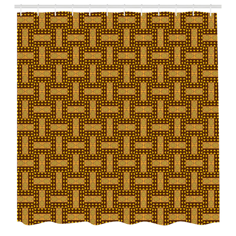 Dakota Fields Kente Pattern Shower Curtain National Triangles, 70"H x 69"W