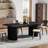 78.74" Extra Long Farmhouse Dining Table, Wooden Rectangular Dining Table With Dual Base-63542201