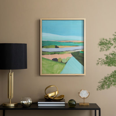 Bright Colored Countryside I Framed Print - Solid Wood