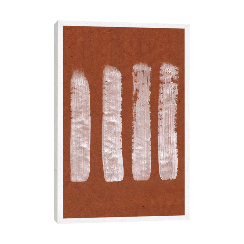 Cocoa Brush Strokes - Painting on Canvas, 66.04cm H x 45.72cm W x 3.81cm D, White Framed