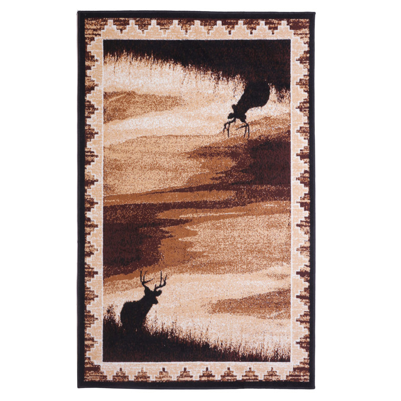 Tapis brun / ivoire Colacchio, Tapis de couloir 2 pi x 4 pi