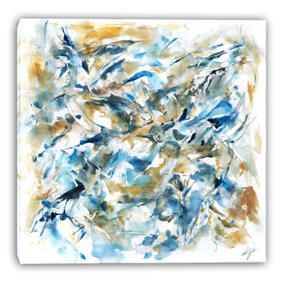 «Blue Sand Abstract», art mural sur toile tendue