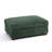 Upholstered Green Faux Rabbit Fur Flannel Rectangle Ottoman, Single Ottoman Modular Part For Sectional Sofa-2109808848