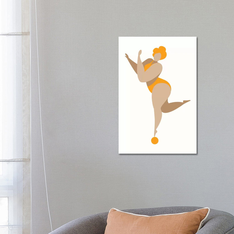 Dancing Queen-Yellow by Kubistika - Print on Canvas, 66.04cm H x 45.72cm W x 3.81cm D, Wrapped Canvas