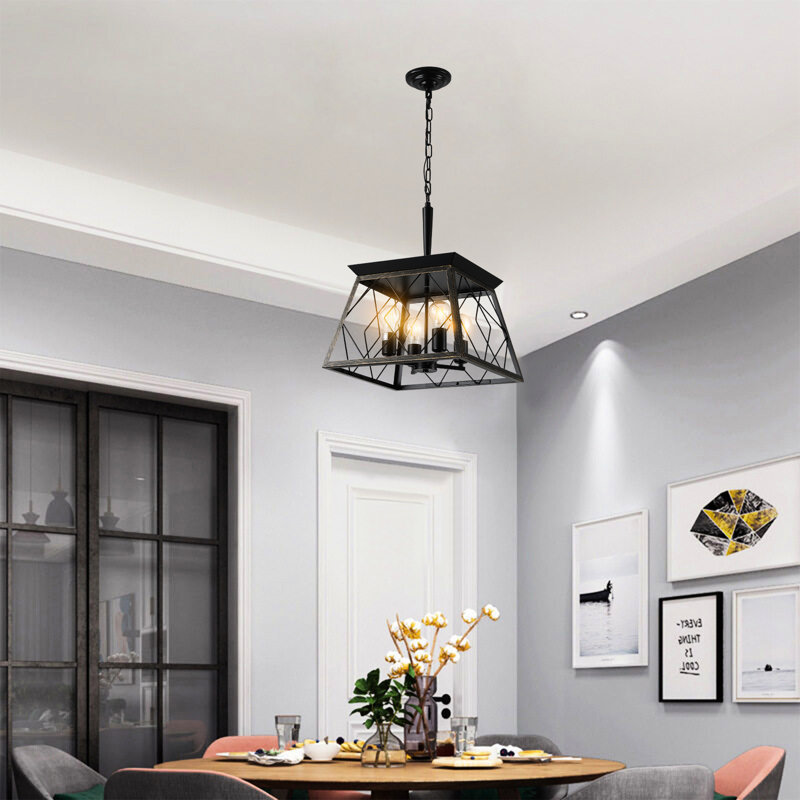 4- Noir doré rétro - Luminaire antique pour le salon, la cuisine et la salle à manger