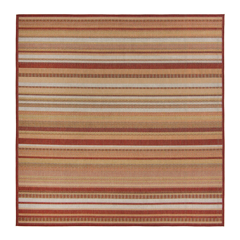 Terrill Striped Indoor / Outdoor Rug, Square 7'10"