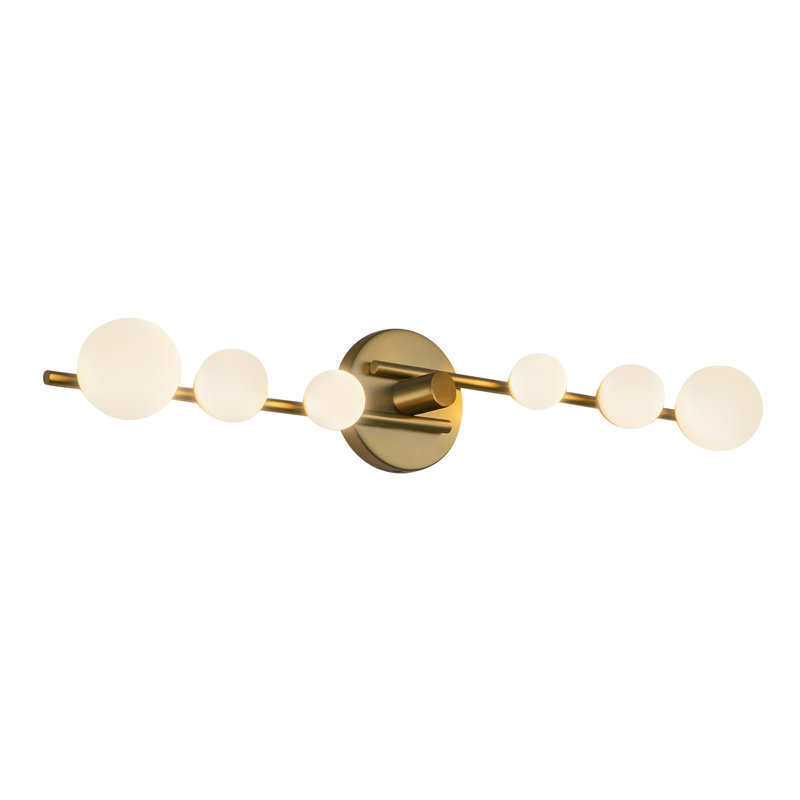 Cypress 29-in Opal Glass LED Vanity, Brushed Gold