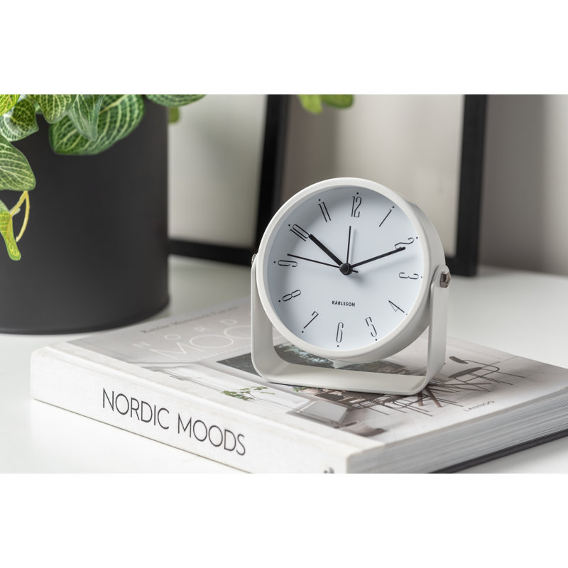 Iron Mechanical Alarm Tabletop Clock, White