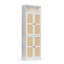 Grande bibliothèque de rangement en bois de rotin à 7 niveaux H 85,8 po x l 23,6 po, bibliothèque avec armoire de rangement et plafonniers blancs pour salon, bureau