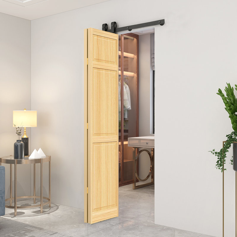 Porte pliante en bois massif 80 po, Brun clair, 36 po x 80 po