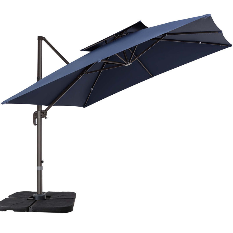 Parasol en porte-à-faux 11 pi Germar, Bleu marine, H 106 po x l 132 po x P 132 po