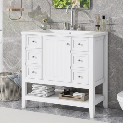 Zye 36'' Single Bathroom Vanity with Ceramic Top