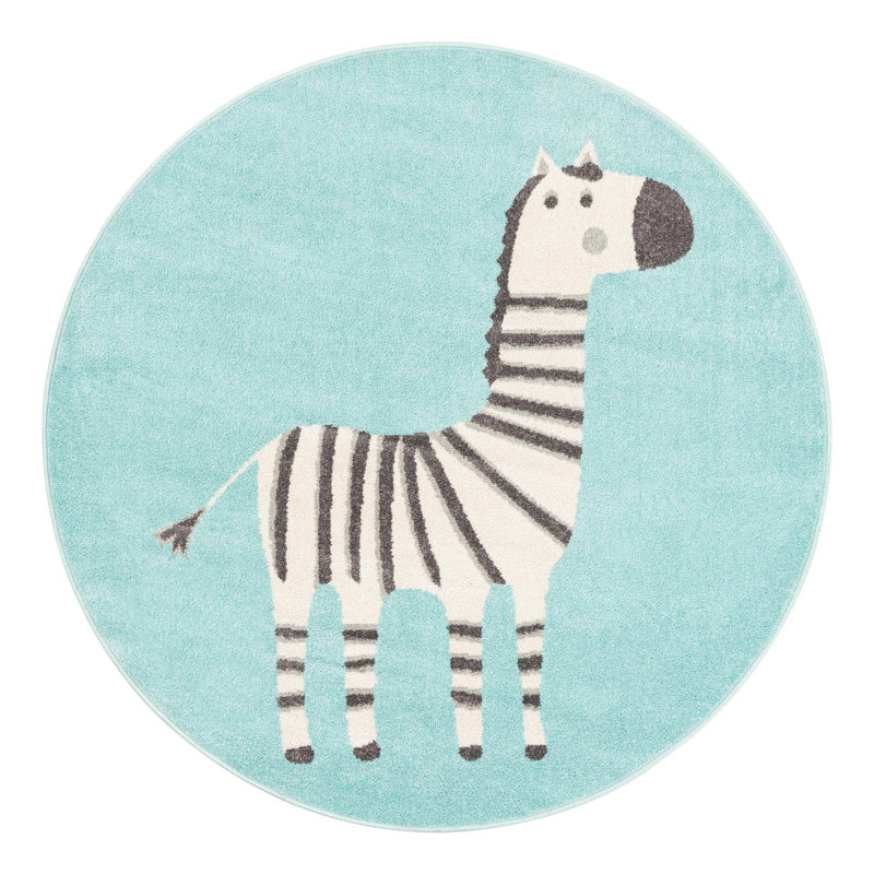 Whimsy Machine Woven Polypropylene Plastic Rug, Round 5'3"