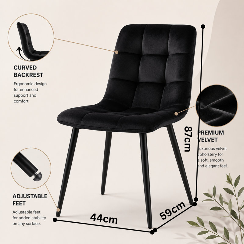 Modern Rustic Dining Table Set with 2 Black Velvet Chairs and Black Velvet Bench 4 Seater