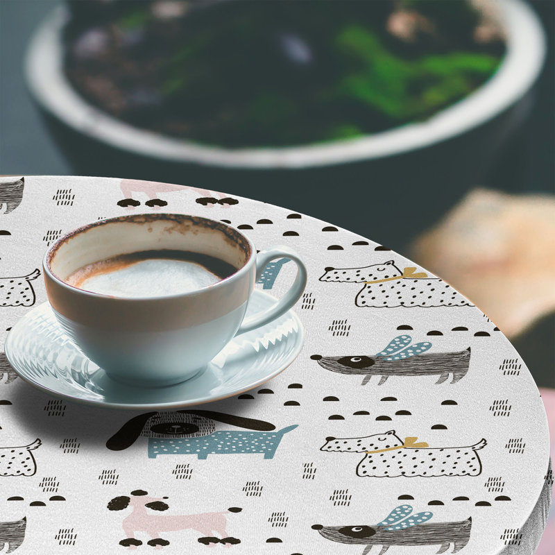 East Urban Home Scandinavian Fitted Round Tablecloth Multicolor 72958, 67.72" Round