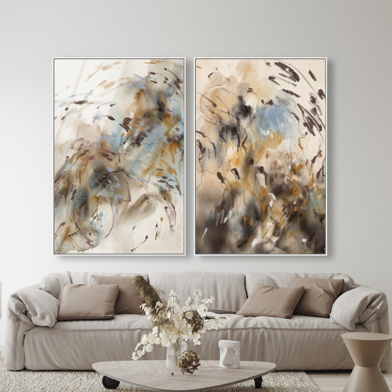 Mindfulness Set Set by Oliver Gal, 92"H x 62"W, White Floater Frame