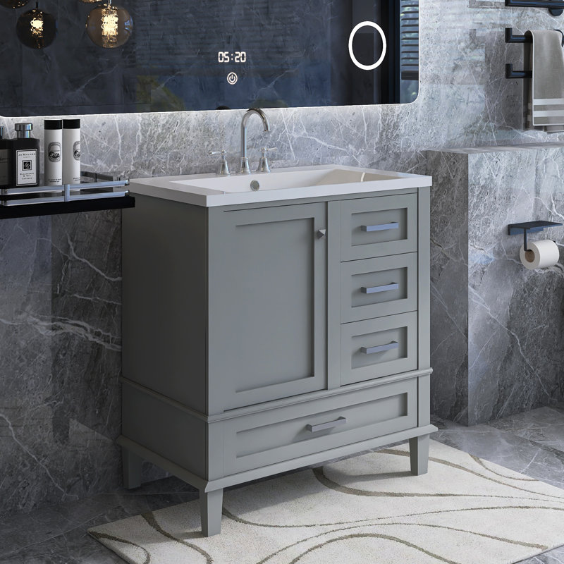 Ensemble de meuble-lavabo simple 30 po Quantavia, Argent