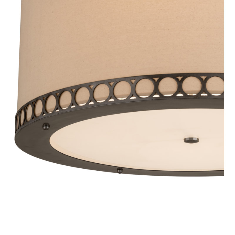 Lustre tambour 4 lumières à abat-jour Zeb