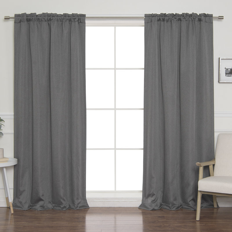 Vicenta Blackout Curtain Panel Pair, Dark Gray, 52"W x 84"L