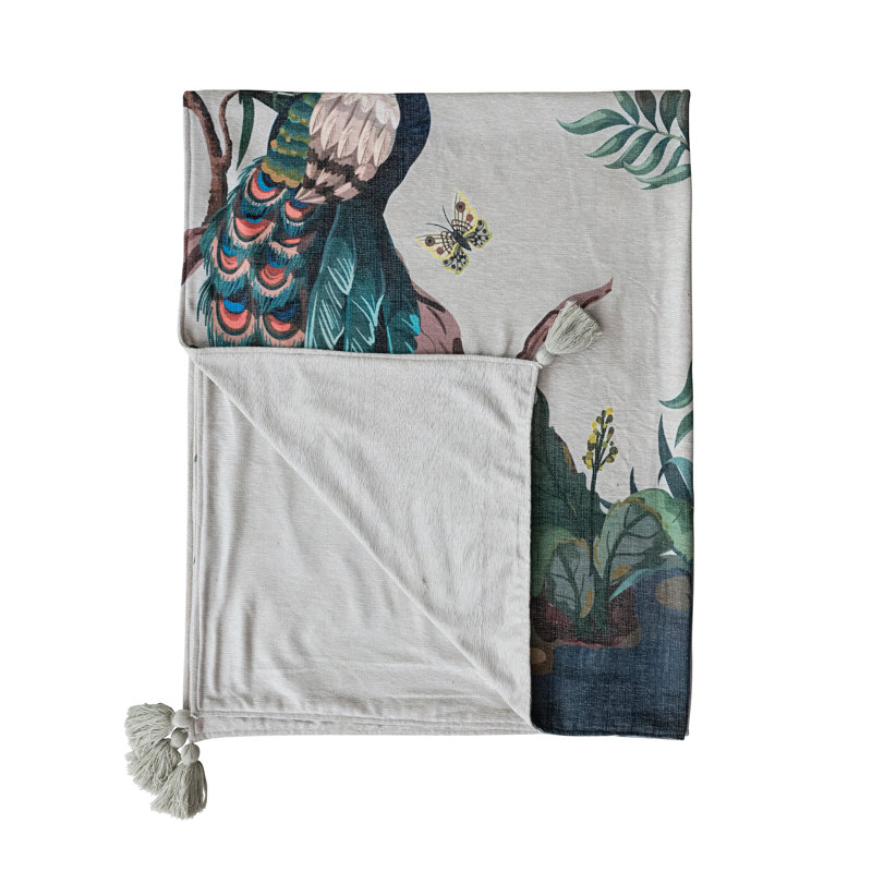 Fabric Blend Chenille Printed Throw