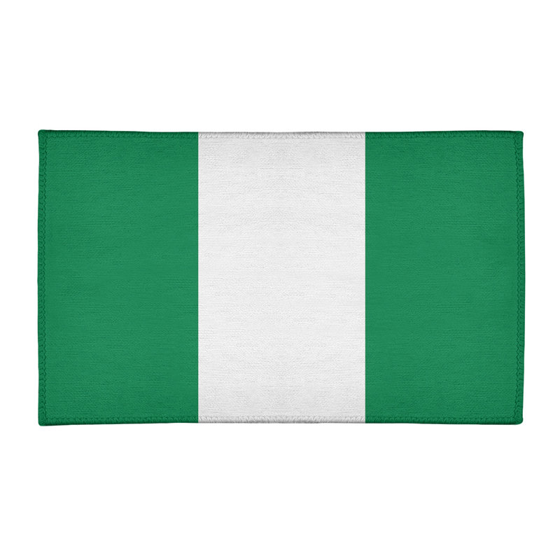 Tapis à rayures vert/blanc, Rectangle 3 pi x 5 pi