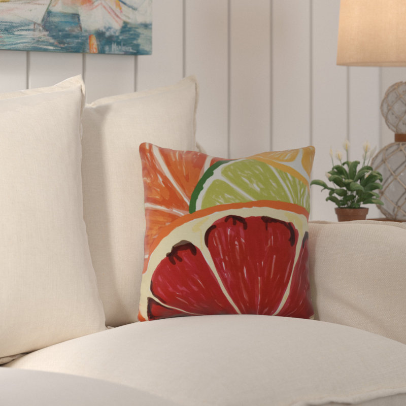 Housse de coussin d'extérieur carré Vathylakas Lemonade, H 20 po x l 20 po x P 3 po